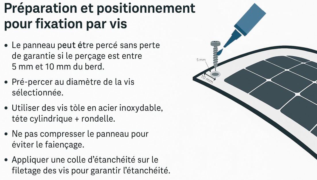 Fixation panneau solaire par vis